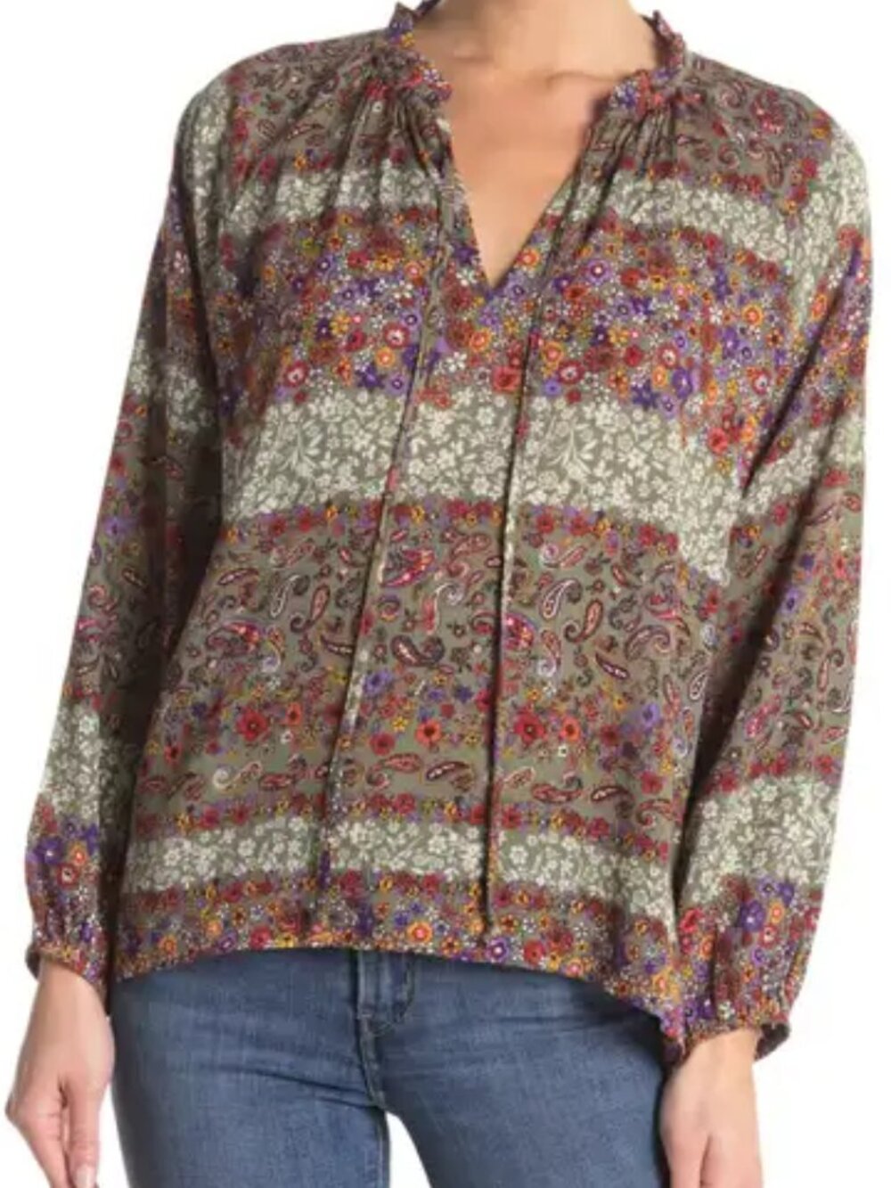 EVERLEIGH Mix Print Peasant Tunic